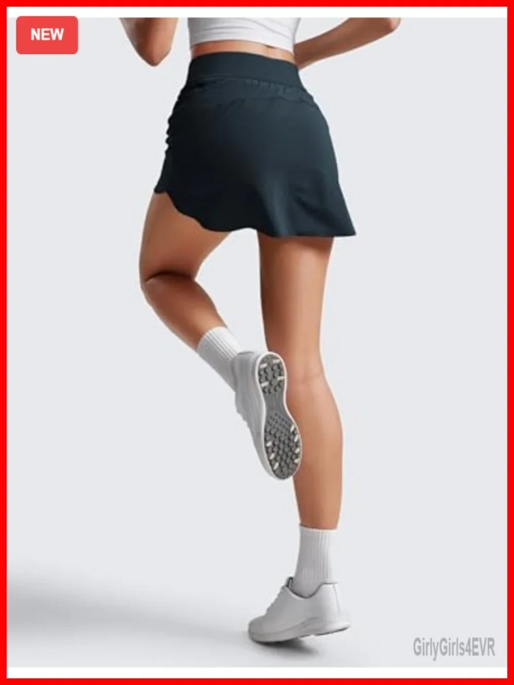 High Waisted Dolphin Hem Golf Skort with Built-in Shorts, Quick-Dry, Pockets